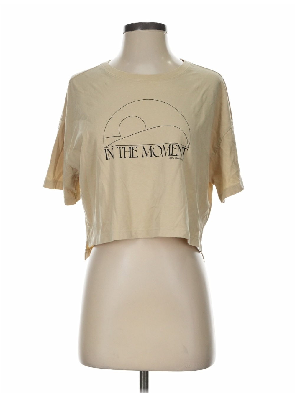 Madewell Beige Cropped Graphic Tee - 'In The Moment'